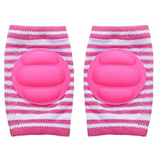 Load image into Gallery viewer, Babymoon Kids Padded Knee Pads for Crawling, Anti-Slip Stretchable Cotton Pack of 2 - Pink & Yellow