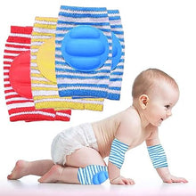 Load image into Gallery viewer, Babymoon Kids Padded Knee Pads for Crawling, Anti-Slip Stretchable Cotton | Pack of 3 | Red, Yellow & Blue