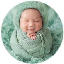 Load image into Gallery viewer, Babymoon Knitted Premium Wool Wrap | Baby Photography Shoot Wrap | Green
