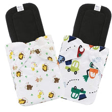 Load image into Gallery viewer, Babymoon | Set of 4 | Cloth Diaper with 5Layers Grey Insert Premium Adjustable Reusable Cloth Diaper | Lion | Car