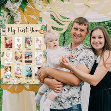 Load image into Gallery viewer, Babymoon 1yr Birth Announcement Photo Frame | Photo Board | Nursery Home Décor | Baby Shower Gift | Baby Growth Display | Baby Photography Props