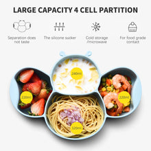 Load image into Gallery viewer, Babymoon Set of 6 | Silicone BPA Free Baby Kids Feeding Dinner Set Gift Box | Dinner Plate, Twisted Spoon & Fork, Suction Bowl Cup, Snap Straw, Chopsticks | Blue