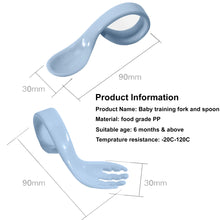 Load image into Gallery viewer, Babymoon Learn to Eat Baby Self Feeding Set | Silicone Spoon and Fork along with Storage Box | Blue