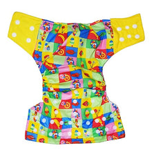 Load image into Gallery viewer, Babymoon 1 Cloth Diaper with 2 5Layers Grey Insert Premium Adjustable Reusable Cloth Diaper (Yellow Multibox)