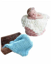Load image into Gallery viewer, Babymoon Marino Wool Knit Throw Basket Filler Blanket Baby Photography Photoshoot Props