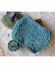 Load image into Gallery viewer, Babymoon Marino Wool Knit Throw Basket Filler Blanket Baby Photography Photoshoot Props