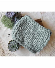 Load image into Gallery viewer, Babymoon Marino Wool Knit Throw Basket Filler Blanket Baby Photography Photoshoot Props