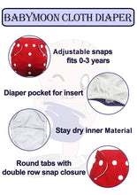 Load image into Gallery viewer, Babymoon 1 Cloth Diaper with 2 5Layers Grey Insert Premium Adjustable Reusable Cloth Diaper | Yellow