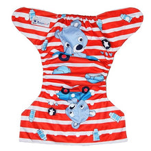Load image into Gallery viewer, Babymoon 1 Cloth Diaper with 2 5Layers Grey Insert Premium Adjustable Reusable Cloth Diaper (Red Teddy car)