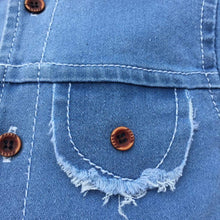 Load image into Gallery viewer, Babymoon Newborn Photography Props | Baby Photoshoot Props | Costume | Romper | Baby Props for Photoshoot | Denim Romper | Blue