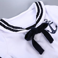 Load image into Gallery viewer, Babymoon Mediterranean Sailor Outfit | Romper with Hat | Beach Sea Style | Baby Photography Prop