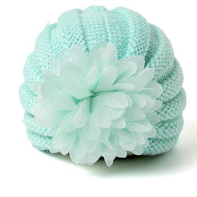 Load image into Gallery viewer, Babymoon | Set of 2 | Knit Flower Cap Newborn Photography Crochet Outfit Costume | Blue & Red