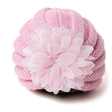 Load image into Gallery viewer, Babymoon | Set of 2 | Knit Flower Cap Newborn Photography Crochet Outfit Costume | Pink & Black
