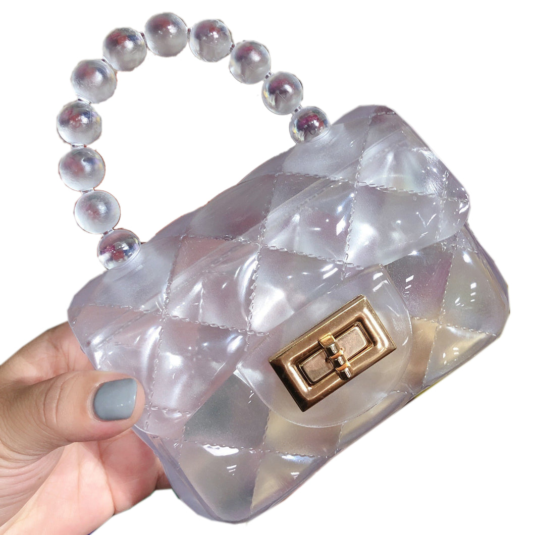 Babymoon Kids Jelly Sling Purse Fashion Handbag (10x13x5 CM) – White