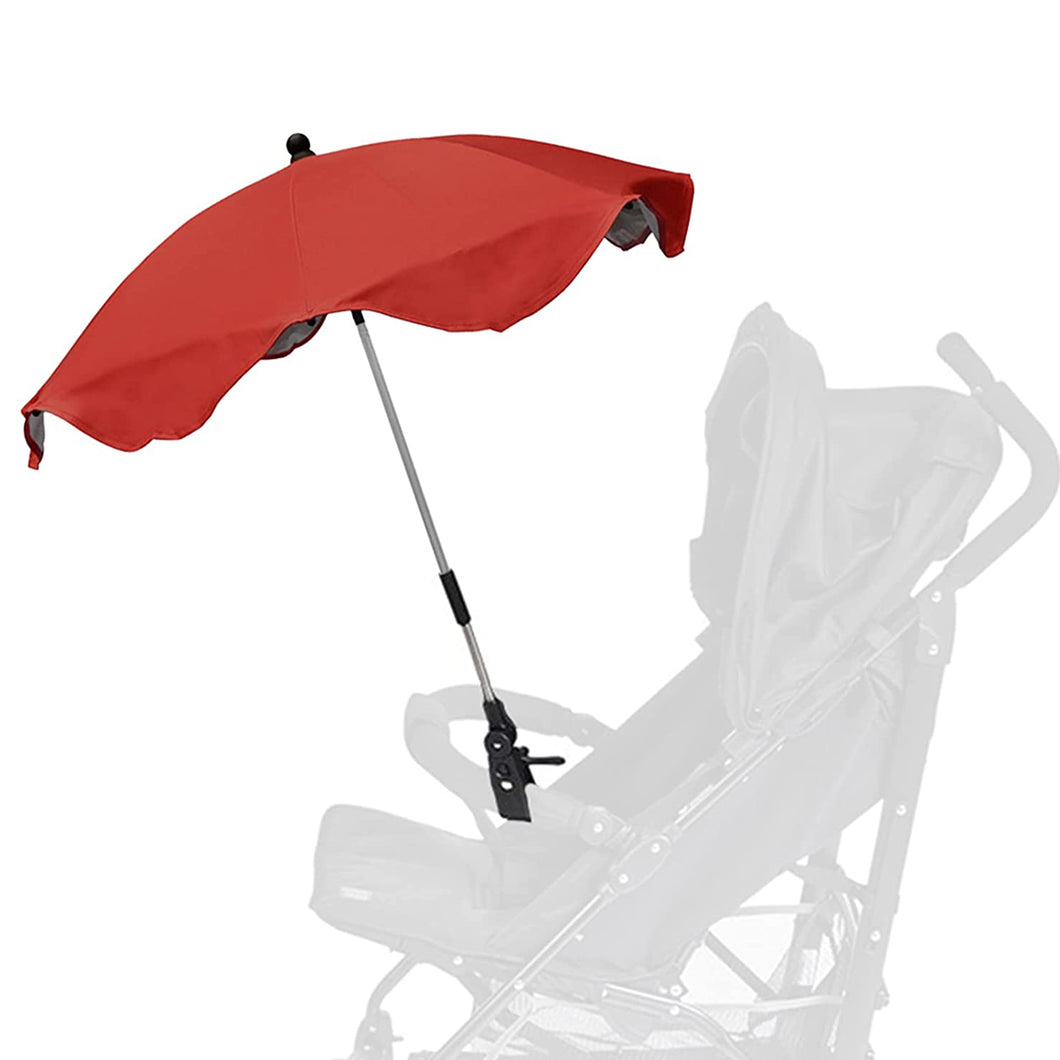 Babymoon UV Rays Protection Parasol Rain Canopy Cover Clamp Carriage Sun Shade Pram Stroller Umbrella – Red