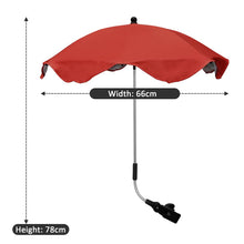 Load image into Gallery viewer, Babymoon UV Rays Protection Parasol Rain Canopy Cover Clamp Carriage Sun Shade Pram Stroller Umbrella – Red
