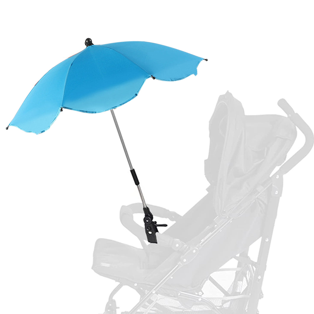 Babymoon UV Rays Protection Parasol Rain Canopy Cover Clamp Carriage Sun Shade Pram Stroller Umbrella – Blue