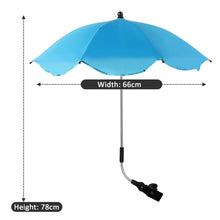 Load image into Gallery viewer, Babymoon UV Rays Protection Parasol Rain Canopy Cover Clamp Carriage Sun Shade Pram Stroller Umbrella – Blue
