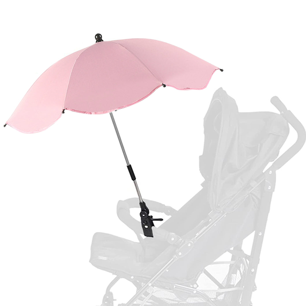 Babymoon UV Rays Protection Parasol Rain Canopy Cover Clamp Carriage Sun Shade Pram Stroller Umbrella – Pink