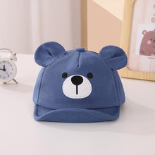 Load image into Gallery viewer, Babymoon Cotton Baby Kids Boys Girls Summer Cap Bear Design | 0-2 Years | Blue
