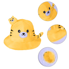 Load image into Gallery viewer, Babymoon Cotton Baby Kids Boys Girls Summer Cap With Head String Cat Design | 2-6 Years | Yellow