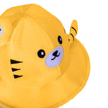 Load image into Gallery viewer, Babymoon Cotton Baby Kids Boys Girls Summer Cap With Head String Cat Design | 2-6 Years | Yellow