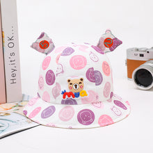 Load image into Gallery viewer, Babymoon Cotton Baby Kids Boys Girls Summer Cap With Head String Animal Design | 2-6 Years | Purple