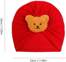 Load image into Gallery viewer, Babymoon Beanie Bear Turban Knot Boy’s Girl’s Kids New Born Baby Cap Hat Headwear 0-2 Y | Red