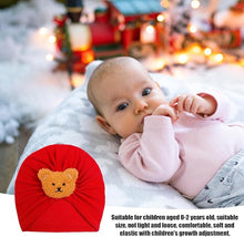 Load image into Gallery viewer, Babymoon Beanie Bear Turban Knot Boy’s Girl’s Kids New Born Baby Cap Hat Headwear 0-2 Y | Red