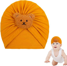 Load image into Gallery viewer, Babymoon Beanie Bear Turban Knot Boy’s Girl’s Kids New Born Baby Cap Hat Headwear 0-2 Y | Yellow