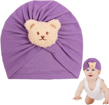 Load image into Gallery viewer, Babymoon Beanie Bear Turban Knot Boy’s Girl’s Kids New Born Baby Cap Hat Headwear 0-2 Y | Purple