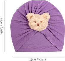 Load image into Gallery viewer, Babymoon Beanie Bear Turban Knot Boy’s Girl’s Kids New Born Baby Cap Hat Headwear 0-2 Y | Purple