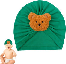 Load image into Gallery viewer, Babymoon Beanie Bear Turban Knot Boy’s Girl’s Kids New Born Baby Cap Hat Headwear 0-2 Y | Green