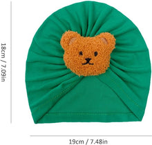 Load image into Gallery viewer, Babymoon Beanie Bear Turban Knot Boy’s Girl’s Kids New Born Baby Cap Hat Headwear 0-2 Y | Green