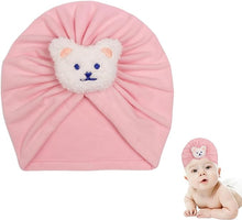 Load image into Gallery viewer, Babymoon Beanie Bear Turban Knot Boy’s Girl’s Kids New Born Baby Cap Hat Headwear 0-2 Y | Lightpink