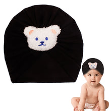 Load image into Gallery viewer, Babymoon | Set of 2 | Beanie Bear Turban Knot Boy’s Girl’s Kids New Born Baby Cap Hat Headwear 0-2 Y | Pink-Black