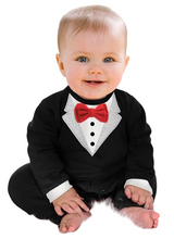 Load image into Gallery viewer, Babymoon Gentleman Suit Romper | Baby Photoshoot Props | Birthday Party Costume | Black | 1-2 Year