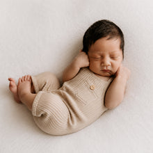 Load image into Gallery viewer, Babymoon Baby Boys Cotton Sleeveless Bodysuit with Wooden Button on Chest Pocket | Baby Photoshoot Props | 0-1 Month
