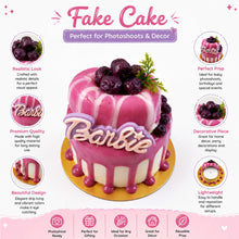 Load image into Gallery viewer, Babymoon Artificial Simulation Large Double-Tier Berries Barbie Cake Model for Baby Photoshoot Props | Decorative Add-ons