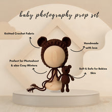 Load image into Gallery viewer, Babymoon Bear Teddy with Cap New Born Baby Photography Shoot Props Costumes