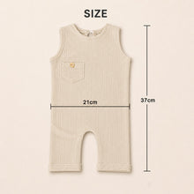 Load image into Gallery viewer, Babymoon Baby Boys Cotton Sleeveless Bodysuit with Wooden Button on Chest Pocket | Baby Photoshoot Props | 0-1 Month