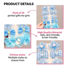 Load image into Gallery viewer, Babymoon Fusion Flower 10pcs Hairclips Hair Accessories Set | Blue