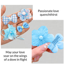 Load image into Gallery viewer, Babymoon Fusion Flower 10pcs Hairclips Hair Accessories Set | Blue