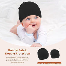 Load image into Gallery viewer, Babymoon Stretchable Pullover Baby Hat Caps | 3-12 Months | Black