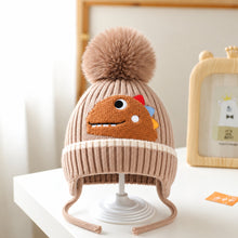 Load image into Gallery viewer, Babymoon Baby Dinosaur Design Cap with String Winter Kids Hat Boys Girls Caps | Brown | 1-15 Years