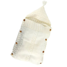 Load image into Gallery viewer, Babymoon Organic Knitted Woollen Swaddle Sleeping Bag | 0-3M - White