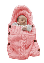 Load image into Gallery viewer, Babymoon Organic Knitted Woollen Swaddle Sleeping Bag | 0-3M - Peach