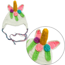 Load image into Gallery viewer, Babymoon Baby Unicorn Crochet Cap Photography Props- Multi