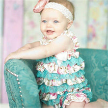 Load image into Gallery viewer, Babymoon Lace Romper Outfit Photography Costume - Blue & White