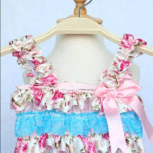 Load image into Gallery viewer, Babymoon Lace Romper Outfit Photography Costume - Blue & White